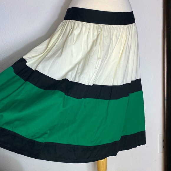 Phase Eight Color Block Cotton A-Line Midi Skirt, 34" Waist, Size 16 - Picture 5 of 13
